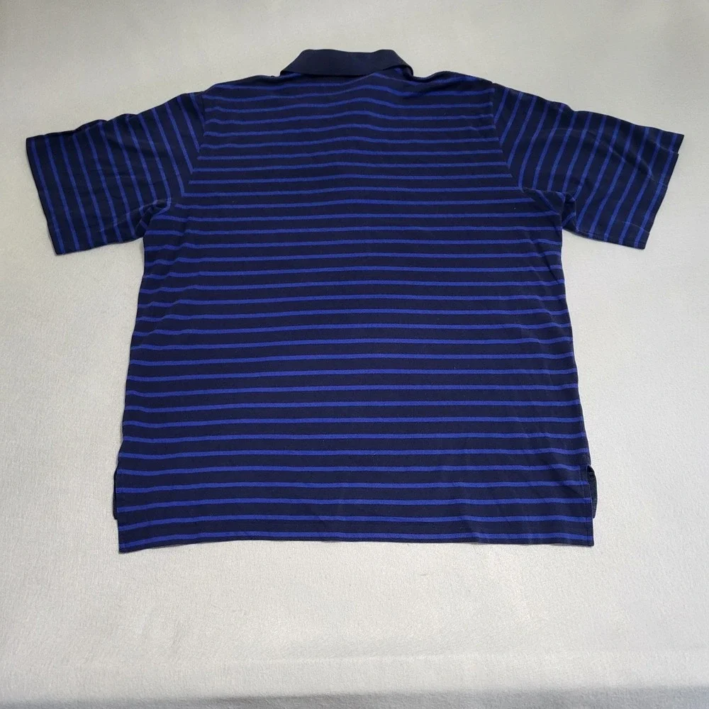 Ralph Lauren Polo Golf Blue Striped Polo Shirt Men's Size XL 100% Cotton